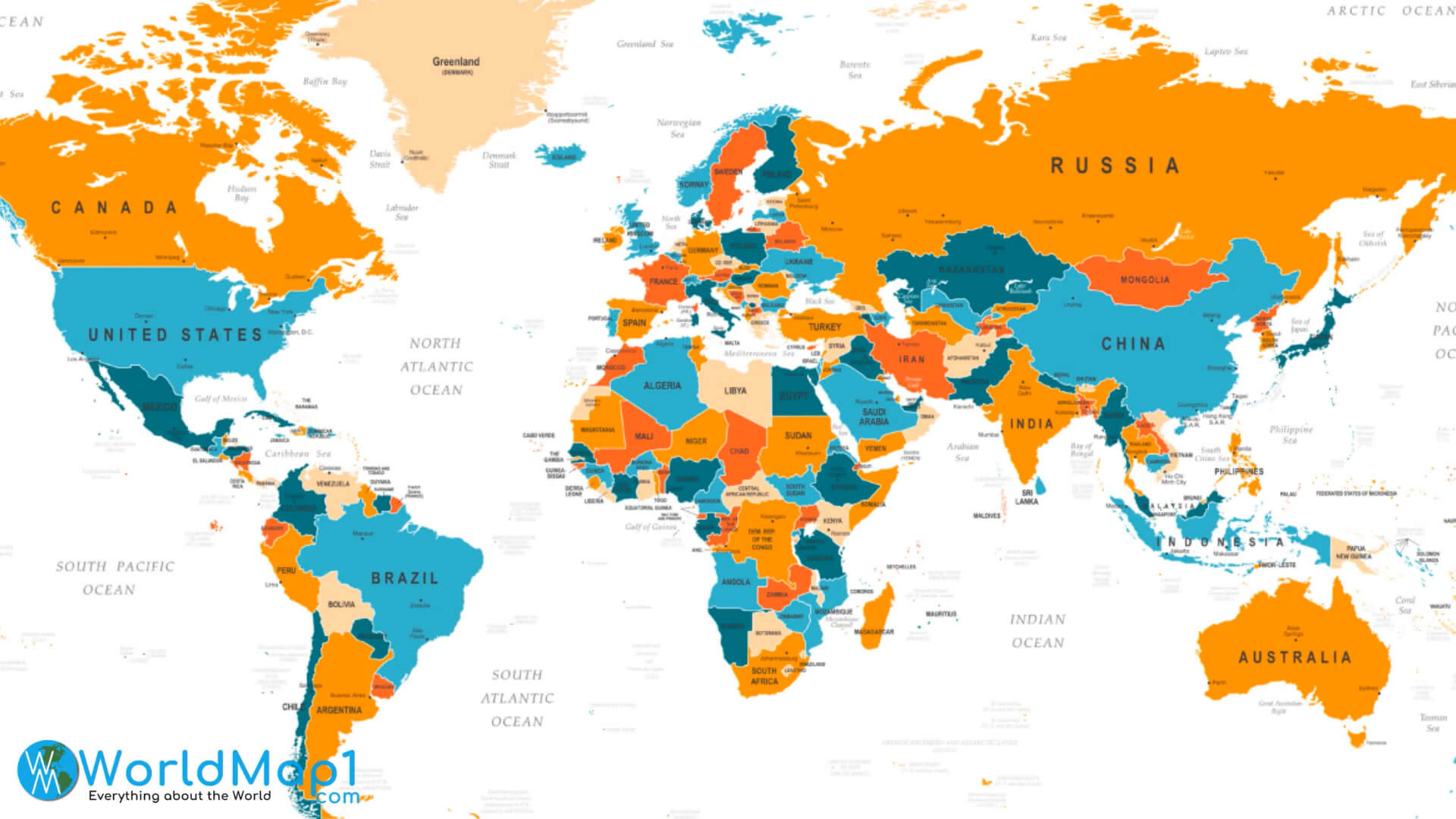 Dünya Haritası ve Rusya